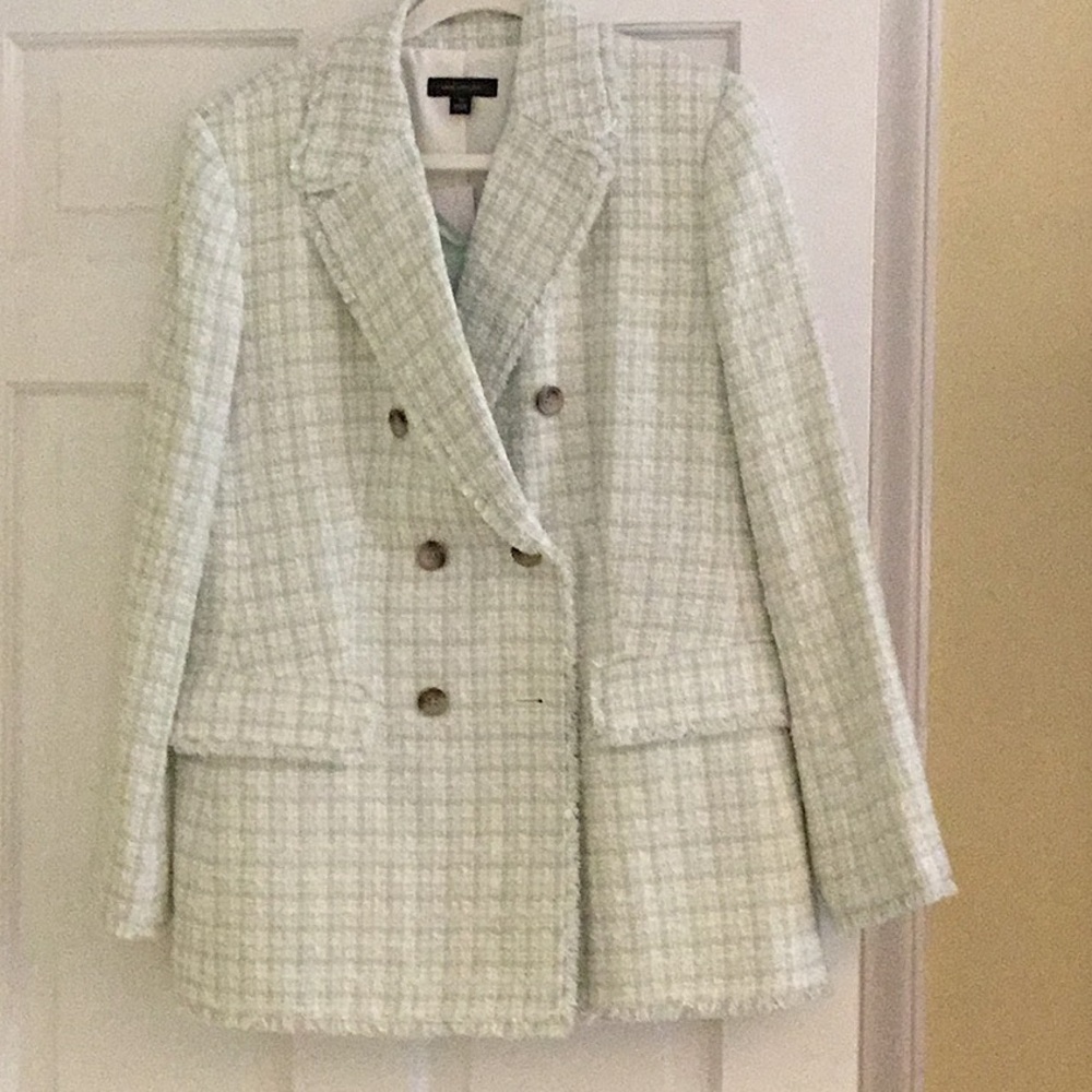 Size 14 lined blazer for spring/summer. Green/white. Never worn! NWT
